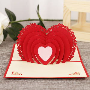 Creative Mother's Day Greeting Cards Hollow Heart-shaped Paper Carving Greeting Cards 3d Handmade Holiday Gift Cards