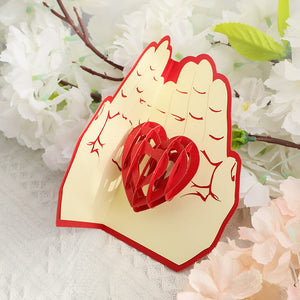 Mother's Day Three-dimensional Greeting Card 3d Folding Blessing Card Love In The Palm Message Card