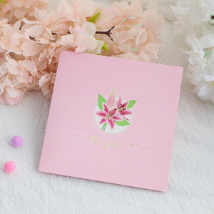 Mother's Day Pop-up Card Lily Blessing Message Card