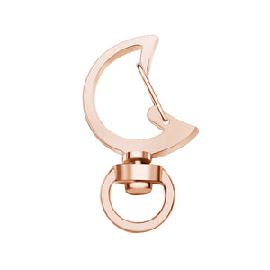 Moon-Shaped Swivel Snap Hook Keychain Metal Spring Snap Key Ring Rose Gold