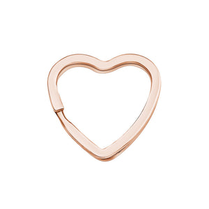 Heart-Shape Flat Key Ring Metal Split Parting Key Ring Rose Gold
