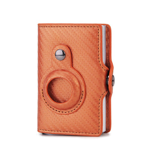 Airtag Minimalist Foldable Card Wallet Leather Wallet with Zipper Tape Anti-theft Card Holder