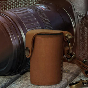 Leather Film Bottle Case For Camera Roll Keychain