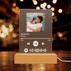 Spotify Glass Plaque Anniversary Gifts Custom Spotify Night Light Spotify Code Music Acrylic Glass Plaque 4 in 1