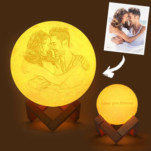 Touch Double Colors - Engraved Photo Moon Lamp - MadeMineAU