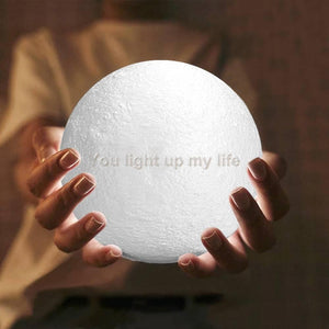 Touch 3 Colors - Engraved Moon Lamp - MadeMineAU