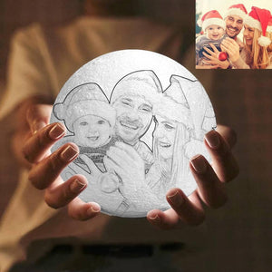 Christmas Gift Remote Control 16 Colors - Family Gift Engraved Photo Moon Lamp - MadeMineAU