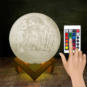 Remote Control 16 Colors - Engraved Photo Moon Lamp - MadeMineAU