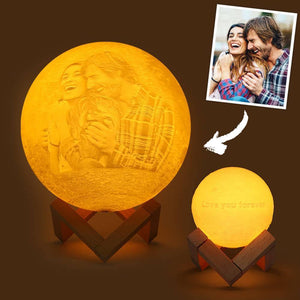 Christmas Gift Remote Control 16 Colors - Family Gift Engraved Photo Moon Lamp - MadeMineAU