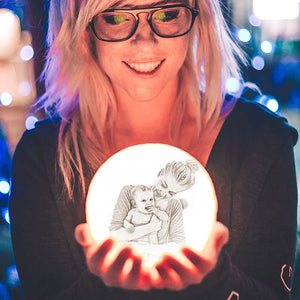 Custom 3D Printing Photo Moon Lamp & Engraving Custom 3D Print Luna Light Painting Light With 16 Colors For Girlfriend