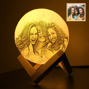 Custom 3D Printing Photo Moon Lamp & Engraving Custom 3D Print Luna Light Painting Light