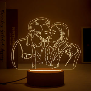 Gifts for Her Custom 3D Photo Lamp Personalized Night Light with Engraved