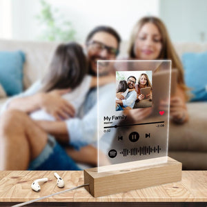 Custom Night Light - Spotify Code Music Plaque Glass (4.7in x 7.1in) - Gift For Lover
