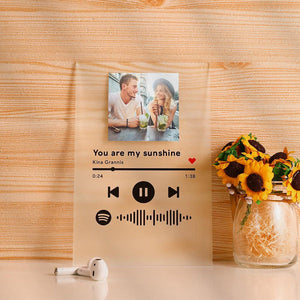 Valentine's Gifts Custom Spotify Night Light Personalized 7 Colors Photo Spotiiy Glass Art With Scannable Music Code Anniversary Gifts