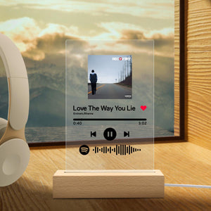 Spotify Glass Art Night Light Anniversary Gifts Custom Spotify Song Plaque Spotify Frame Personalised Spotify Gifts