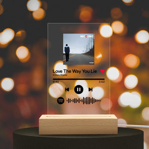 Custom Spotify Code Music Plaque Glass Lamp Orange Night Light For Christmas (4.7in x 7.1in)