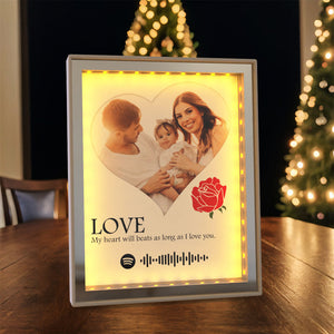 Valentine's Day Gifts Custom Spotify Photo Engraved Night Light  Heart Shape Mirrior Night Light Gifts For Her