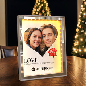 Valentine's Day Gifts Custom Spotify Photo Engraved Night Light  Heart Shape Mirrior Night Light Gifts For Her