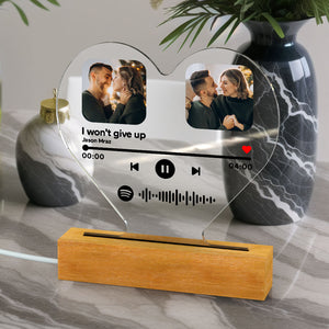 Anniversary Gifts Cutsom Spotify Photo Engraved Night Light Gifts For Girlfriend