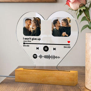Anniversary Gifts Cutsom Spotify Photo Engraved Night Light Gifts For Girlfriend