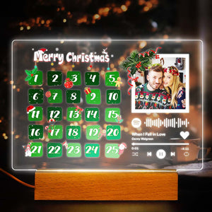 Custom Spotify Code Lamp Personalized Calendar Light Night Custom Christmas Gift for Girlfriend - auphotomugs