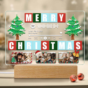 Personalized Christmas Light Night Custom Spotify Code Lamp Custom Christmas Gift for Family - auphotomugs