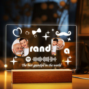 Custom Spotify Code Lamp Acrylic Music Plaque Night Light Family Gift for Grandpa - MadeMineAU
