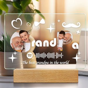 Custom Spotify Code Lamp Acrylic Music Plaque Night Light Family Gift for Grandpa - MadeMineAU
