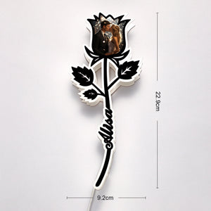 Custom Photo Engraved Night Light Romantic Rose Commemorate Couple Gift - MadeMineAU