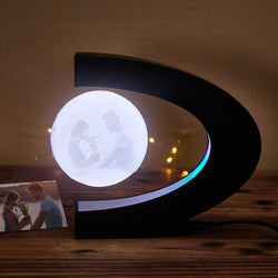 Custom Photo Magnetic Moon Lamp 3D Rotating Light Gift For Men - MadeMineAU