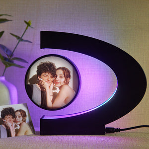 Custom Photo Magnetic Lamp Rotating Picture C-shaped Frame Memorial Gift For Men - MadeMineAU