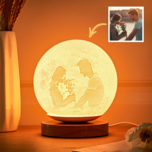 Personalized Photo Moon Table Lamp Colorful 3D Night  Light For Bedroom - MadeMineAU