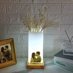Custom Photo Vase Night Light Personalized Elegant Lamp Valentine's Day Gifts - MadeMineAU