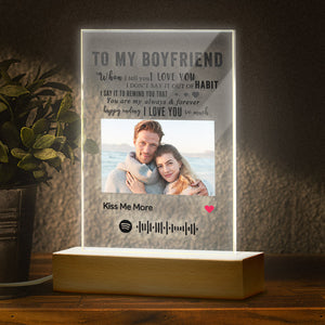 To BOYFRIENFD - Custom Photo Spotify Nightlight Personalized Scan Code Music Play Night Light Gift For Boyfriend