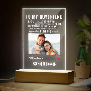 To BOYFRIENFD - Custom Photo Spotify Nightlight Personalized Scan Code Music Play Night Light Gift For Boyfriend