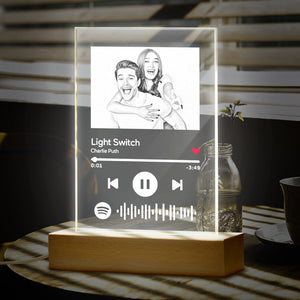 Custom Spotify Plaque Engraved Photo Nightlight Music Keychain