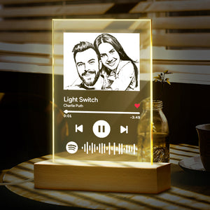 Custom Spotify Plaque Engraved Photo Nightlight Music Keychain