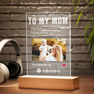 TO MY MOM - Custom Spotify Glass Plaque/Keychain/Night Light Gifts Mother's Day Gifts