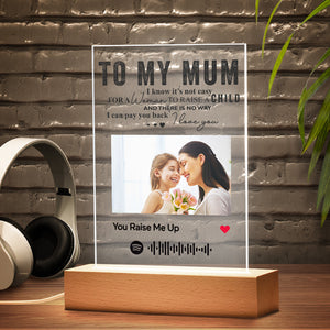 TO MY MUM - Custom Spotify Photo Glass Plaque/Keychain/Night Light Gifts For Mum