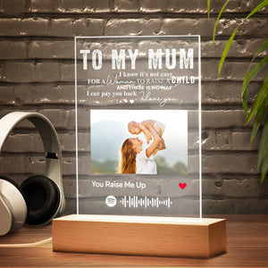 TO MY MUM - Custom Spotify Photo Glass Plaque/Keychain/Night Light Gifts For Mum