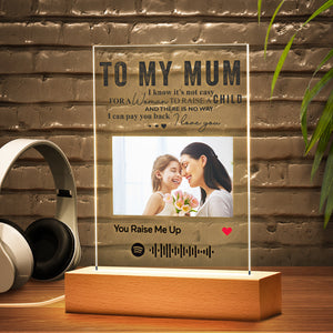 TO MY MUM - Custom Spotify Photo Glass Plaque/Keychain/Night Light Gifts For Mum