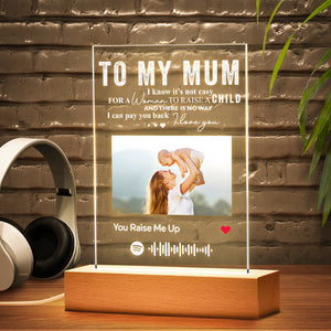 TO MY MUM - Custom Spotify Photo Glass Plaque/Keychain/Night Light Gifts For Mum