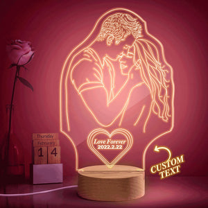 Custom Heart-shaped Photo Lamp For Her Led Personalized Engraved 3D Night Light Gift For Lovers