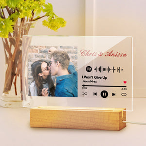 Custom Spotify Plaque With Photo Music Night Light Photo Keychain Gift