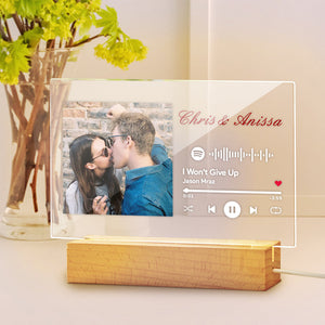 Custom Spotify Plaque With Photo Music Night Light Photo Keychain Gift