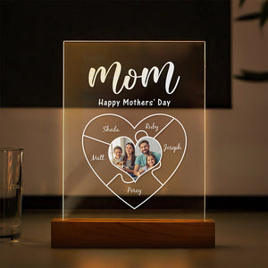 Engraved Name Plaque For Mother's Day Custom Photo Keychain Best NightLight Gift For Mom