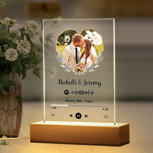 Custom Spotify Plaque Acrylic Music Keychain / Plaque / Nightlight Wedding Anniversary Gift