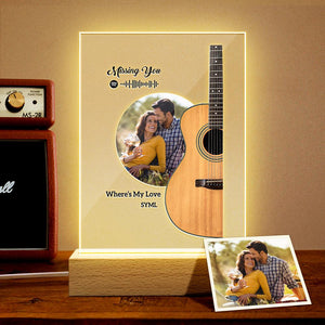 Personalized Photo / Plaque / Night Light For Couple With Engraving Two Colors