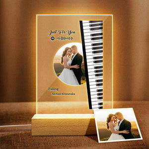 Personalized Photo / Plaque / Night Light For Couple With Engraving Two Colors