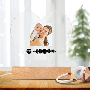 Custom Heart-Shaped Spotify Code Music Plaque Night Light - MadeMineAU